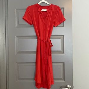 Loft red midi dress
